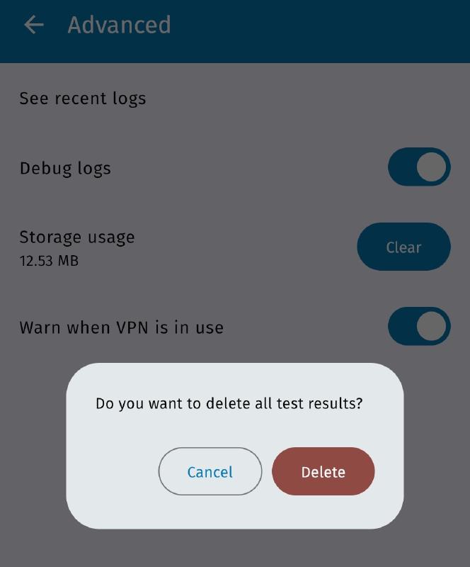 Delete all tests results Delete all tests results